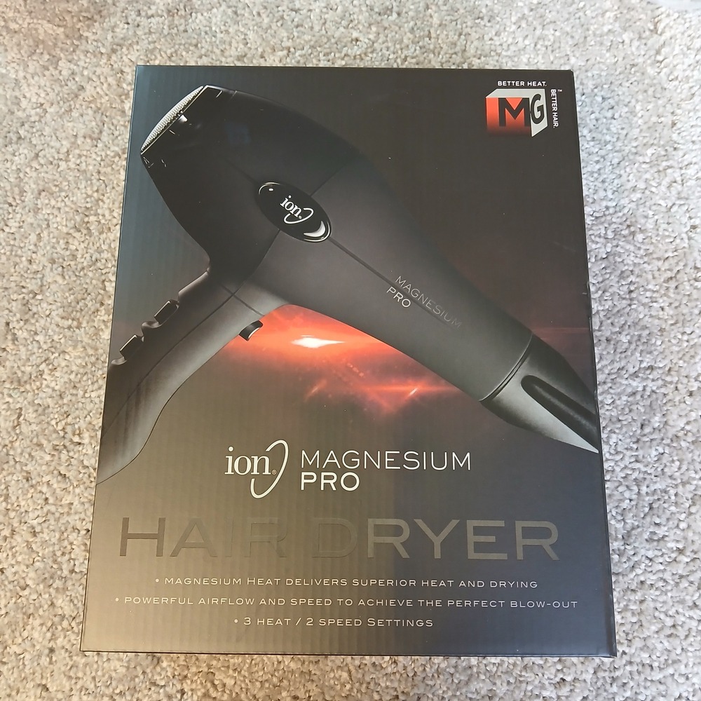 Ion Magnesium Pro Hair Dryer 1800W Ceramic Tourmaline 301125 Black